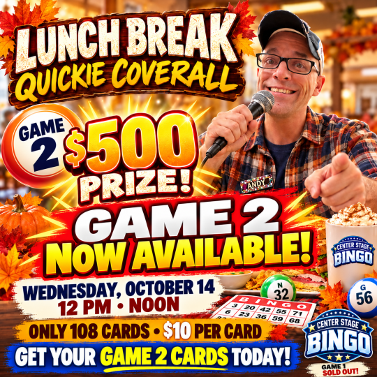 $10 Donation for Lunch Break Quickie (Game 2) on Wednesday, October 14